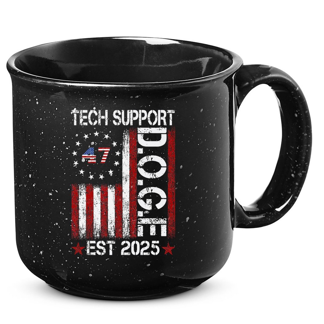 Tech Support Elon DOGE Gift 15oz Campfire Ceramic Mug