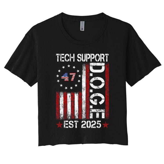 Tech Support Elon DOGE Gift Women's Crop Top Tee