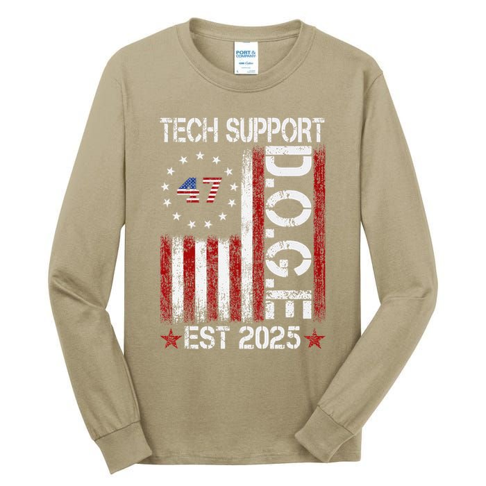 Tech Support Elon DOGE Gift Tall Long Sleeve T-Shirt
