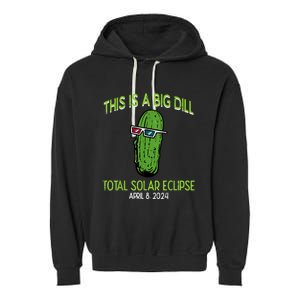 Total Solar Eclipse Pickle Big Dill 2024 Garment-Dyed Fleece Hoodie