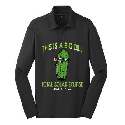 Total Solar Eclipse Pickle Big Dill 2024 Silk Touch Performance Long Sleeve Polo