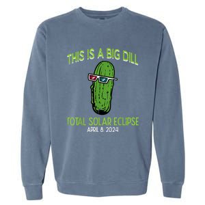 Total Solar Eclipse Pickle Big Dill 2024 Garment-Dyed Sweatshirt