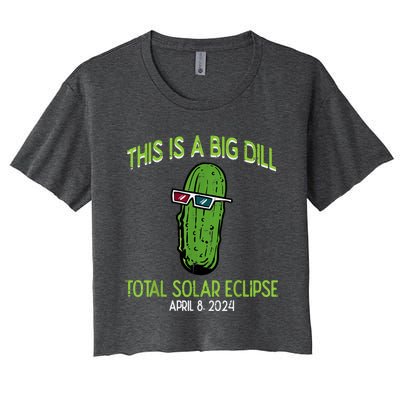 Total Solar Eclipse Pickle Big Dill 2024 Women's Crop Top Tee