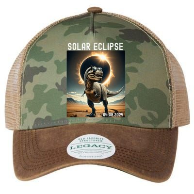 Total Solar Eclipse Trex Dinosaur April 8 2024 Legacy Tie Dye Trucker Hat