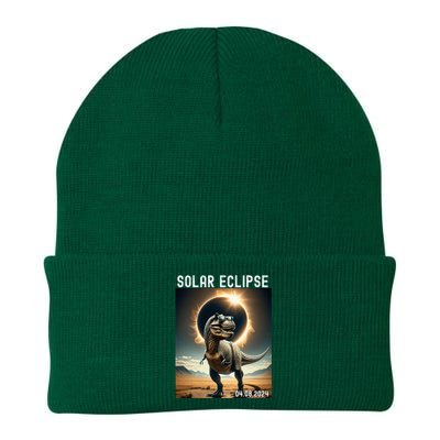 Total Solar Eclipse Trex Dinosaur April 8 2024 Knit Cap Winter Beanie