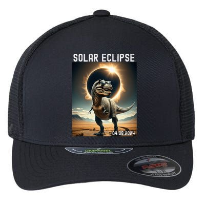 Total Solar Eclipse Trex Dinosaur April 8 2024 Flexfit Unipanel Trucker Cap