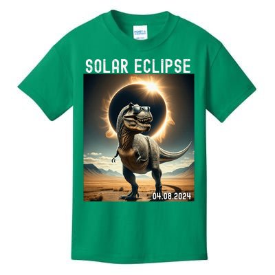 Total Solar Eclipse Trex Dinosaur April 8 2024 Kids T-Shirt