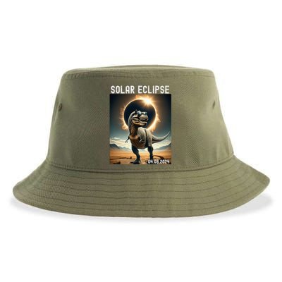 Total Solar Eclipse Trex Dinosaur April 8 2024 Sustainable Bucket Hat