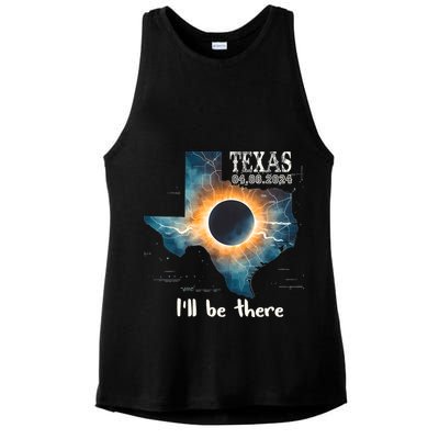Total Solar Eclipse 2024 Texas Ladies PosiCharge Tri-Blend Wicking Tank
