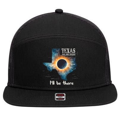 Total Solar Eclipse 2024 Texas 7 Panel Mesh Trucker Snapback Hat