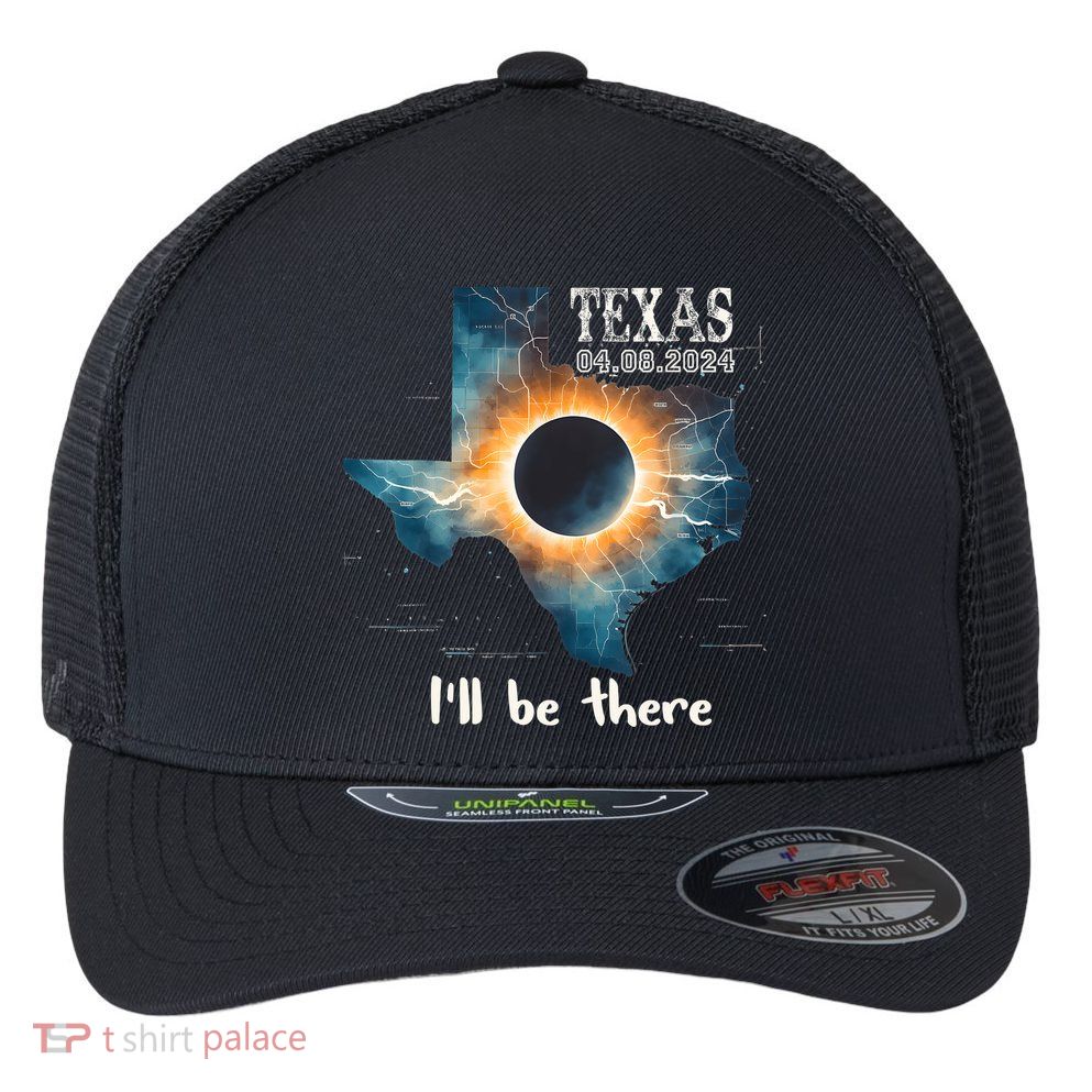 Total Solar Eclipse 2024 Texas Flexfit Unipanel Trucker Cap