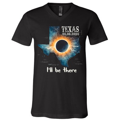 Total Solar Eclipse 2024 Texas V-Neck T-Shirt
