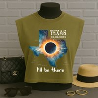 Total Solar Eclipse 2024 Texas Garment-Dyed Women's Muscle Tee