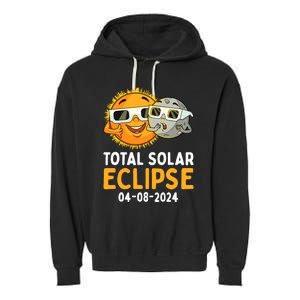 Total Solar Eclipse 2024 Glasses Funny Sun Moon Boy Garment-Dyed Fleece Hoodie