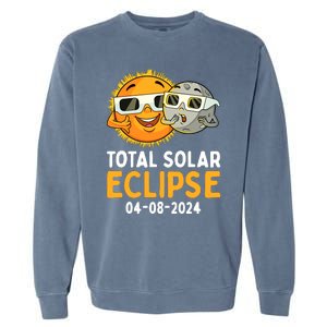 Total Solar Eclipse 2024 Glasses Funny Sun Moon Boy Garment-Dyed Sweatshirt