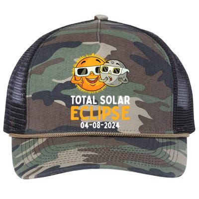 Total Solar Eclipse 2024 Glasses Funny Sun Moon Boy Retro Rope Trucker Hat Cap