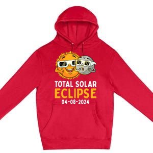 Total Solar Eclipse 2024 Glasses Funny Sun Moon Boy Premium Pullover Hoodie