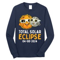 Total Solar Eclipse 2024 Glasses Funny Sun Moon Boy Long Sleeve Shirt