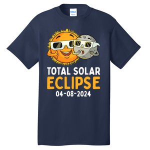 Total Solar Eclipse 2024 Glasses Funny Sun Moon Boy Tall T-Shirt