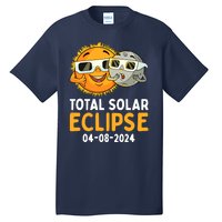 Total Solar Eclipse 2024 Glasses Funny Sun Moon Boy Tall T-Shirt