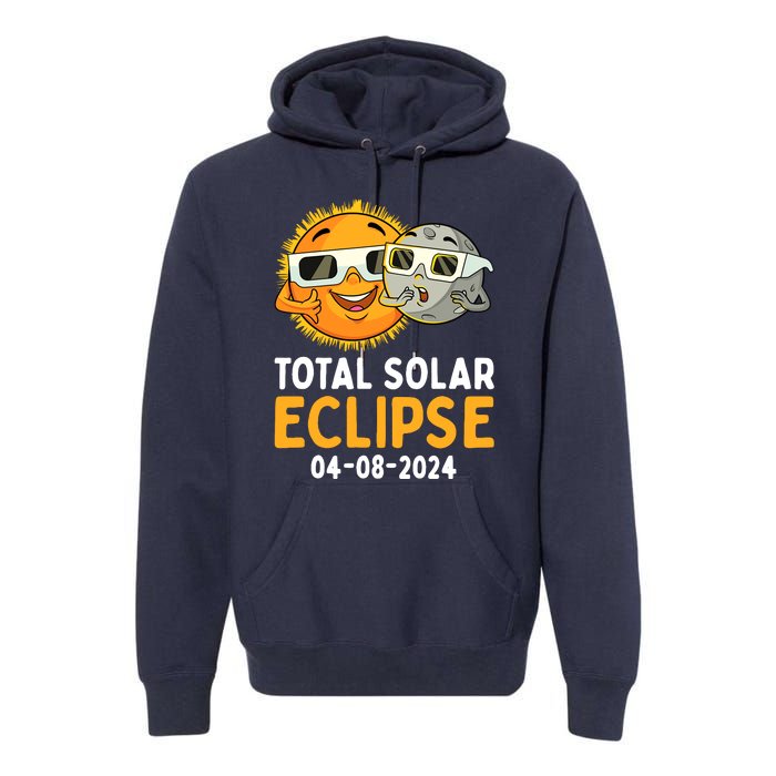 Total Solar Eclipse 2024 Glasses Funny Sun Moon Boy Premium Hoodie