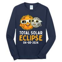 Total Solar Eclipse 2024 Glasses Funny Sun Moon Boy Tall Long Sleeve T-Shirt