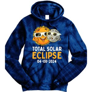 Total Solar Eclipse 2024 Glasses Funny Sun Moon Boy Tie Dye Hoodie