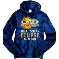 Total Solar Eclipse 2024 Glasses Funny Sun Moon Boy Tie Dye Hoodie