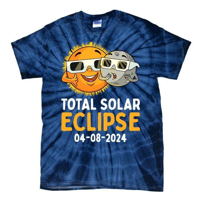 Total Solar Eclipse 2024 Glasses Funny Sun Moon Boy Tie-Dye T-Shirt