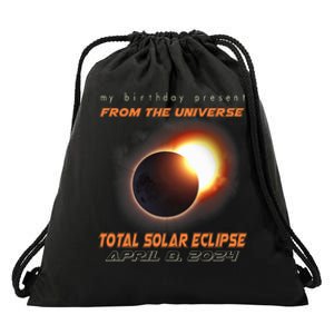 Total Solar Eclipse Apr 8 2024 Birthday Drawstring Bag