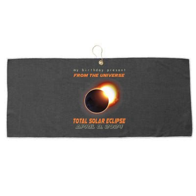 Total Solar Eclipse Apr 8 2024 Birthday Large Microfiber Waffle Golf Towel