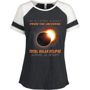 Total Solar Eclipse Apr 8 2024 Birthday Enza Ladies Jersey Colorblock Tee