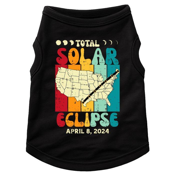Total Solar Eclipse Usa Map Retro April 8 2024 Doggie Tank