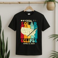 Total Solar Eclipse Usa Map Retro April 8 2024 T-Shirt