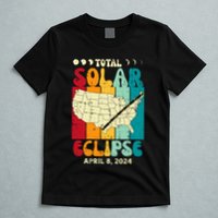 Total Solar Eclipse Usa Map Retro April 8 2024 T-Shirt
