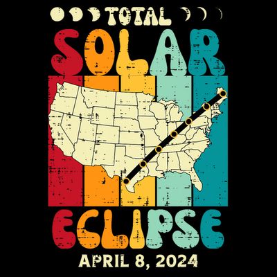 Total Solar Eclipse Usa Map Retro April 8 2024 T-Shirt