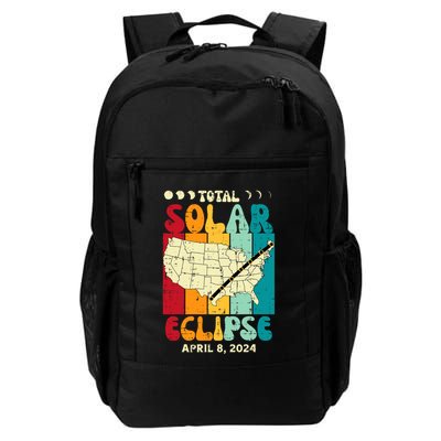 Total Solar Eclipse Usa Map Retro April 8 2024 Backpack