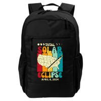 Total Solar Eclipse Usa Map Retro April 8 2024 Backpack