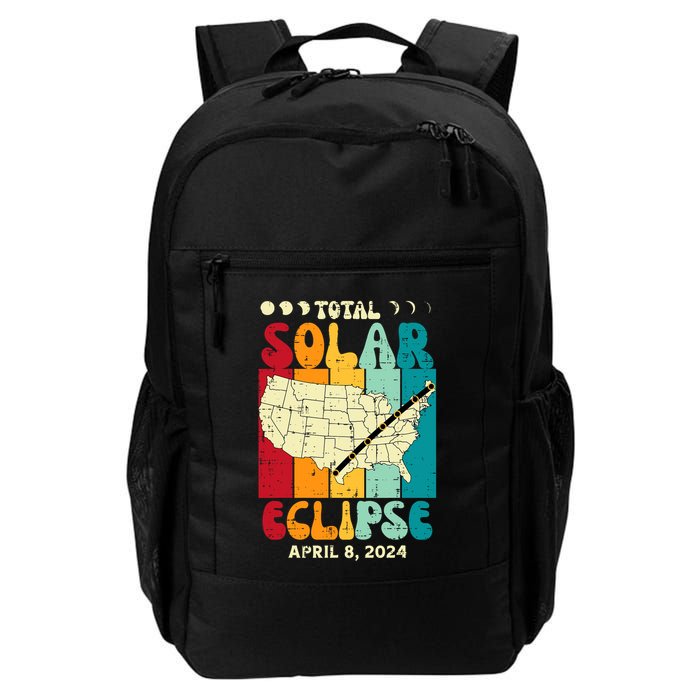 Total Solar Eclipse Usa Map Retro April 8 2024 Backpack