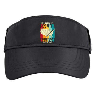Total Solar Eclipse Usa Map Retro April 8 2024 Adult Drive Performance Visor