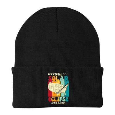 Total Solar Eclipse Usa Map Retro April 8 2024 Beanie