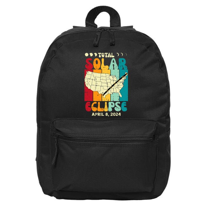 Total Solar Eclipse Usa Map Retro April 8 2024 16 in Basic Backpack
