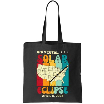 Total Solar Eclipse Usa Map Retro April 8 2024 Bag