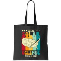 Total Solar Eclipse Usa Map Retro April 8 2024 Bag