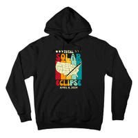 Total Solar Eclipse Usa Map Retro April 8 2024 Tall Hoodie