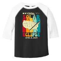 Total Solar Eclipse Usa Map Retro April 8 2024 Toddler Fine Jersey T-Shirt