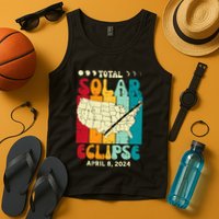 Total Solar Eclipse Usa Map Retro April 8 2024 Tank Top