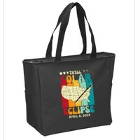 Total Solar Eclipse Usa Map Retro April 8 2024 Zip Tote Bag