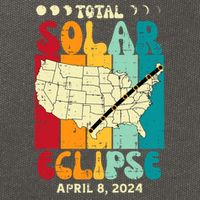 Total Solar Eclipse Usa Map Retro April 8 2024 Cotton Canvas Backpack