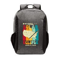 Total Solar Eclipse Usa Map Retro April 8 2024 Vector Backpack